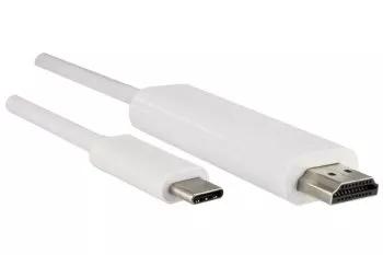 Cable USB 3.1 de clavija tipo C a clavija HDMI, 4K2K@60Hz, HDCP, HDR, blanco, longitud 1,00m
